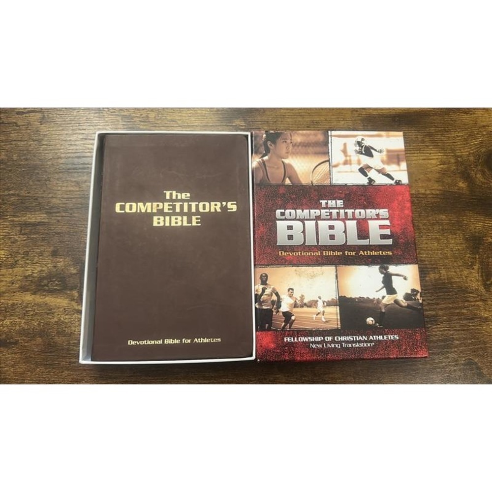 The Competitors Bible NLT Devotional for Athletes FCA Brown LeatherTouch